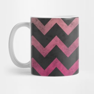 Magenta pink red ombre dark gray chevron lines vintage design pattern Mug